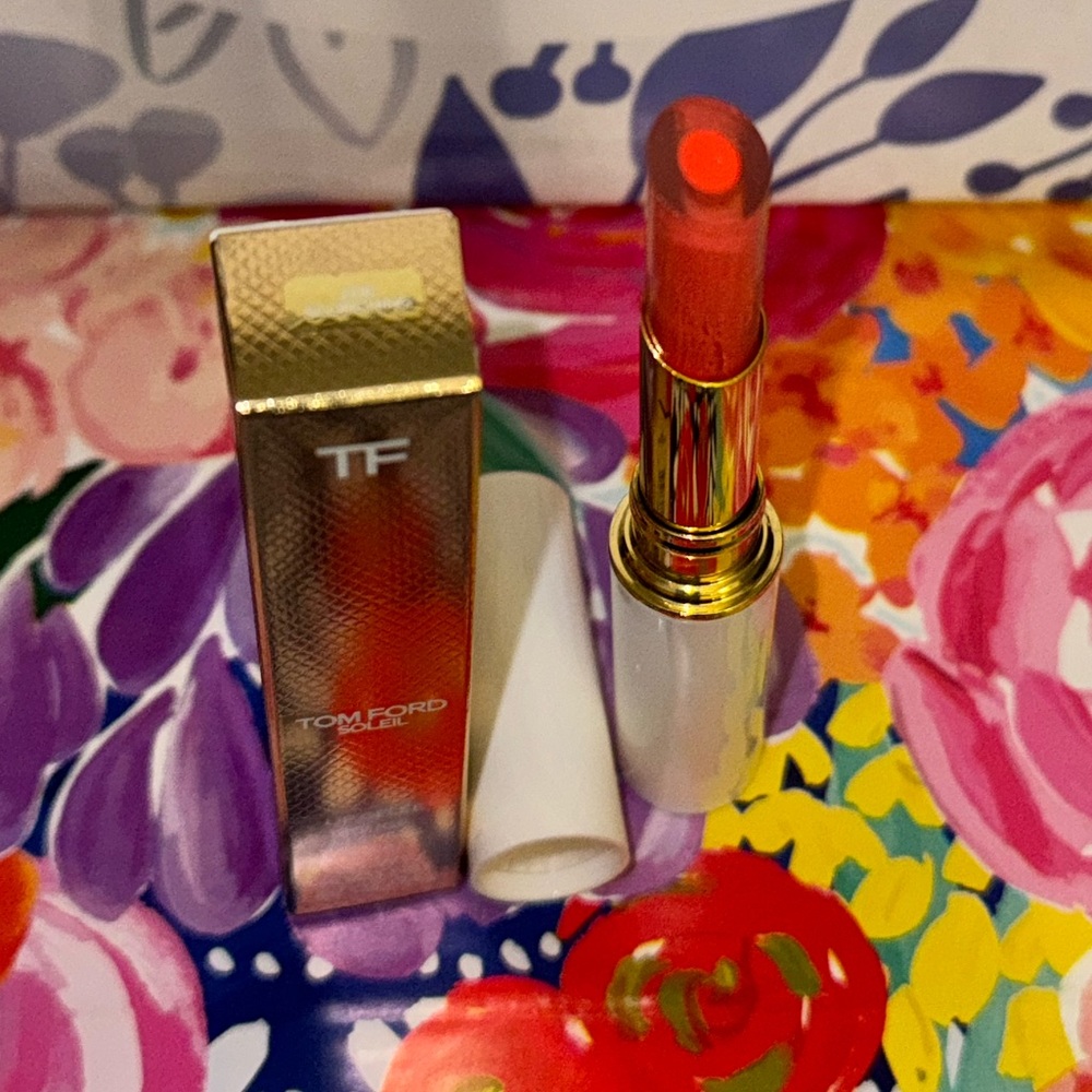 NIB NWT Tom Ford Soleil Lipstick Lip Balm Color Gelee Lipstick Z06 Scorching - Picture 9 of 16